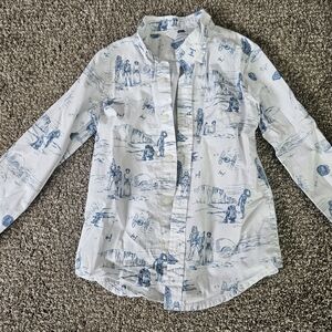 Janie and Jack Star Wars Blue and White Shirt